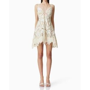 NEW ELLIATT kyla floral mini halter dress in white